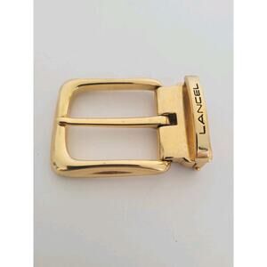 Lancel Paris Vintage Belt Buckle Replacement Gold Tone Brass Slim 1" Italian